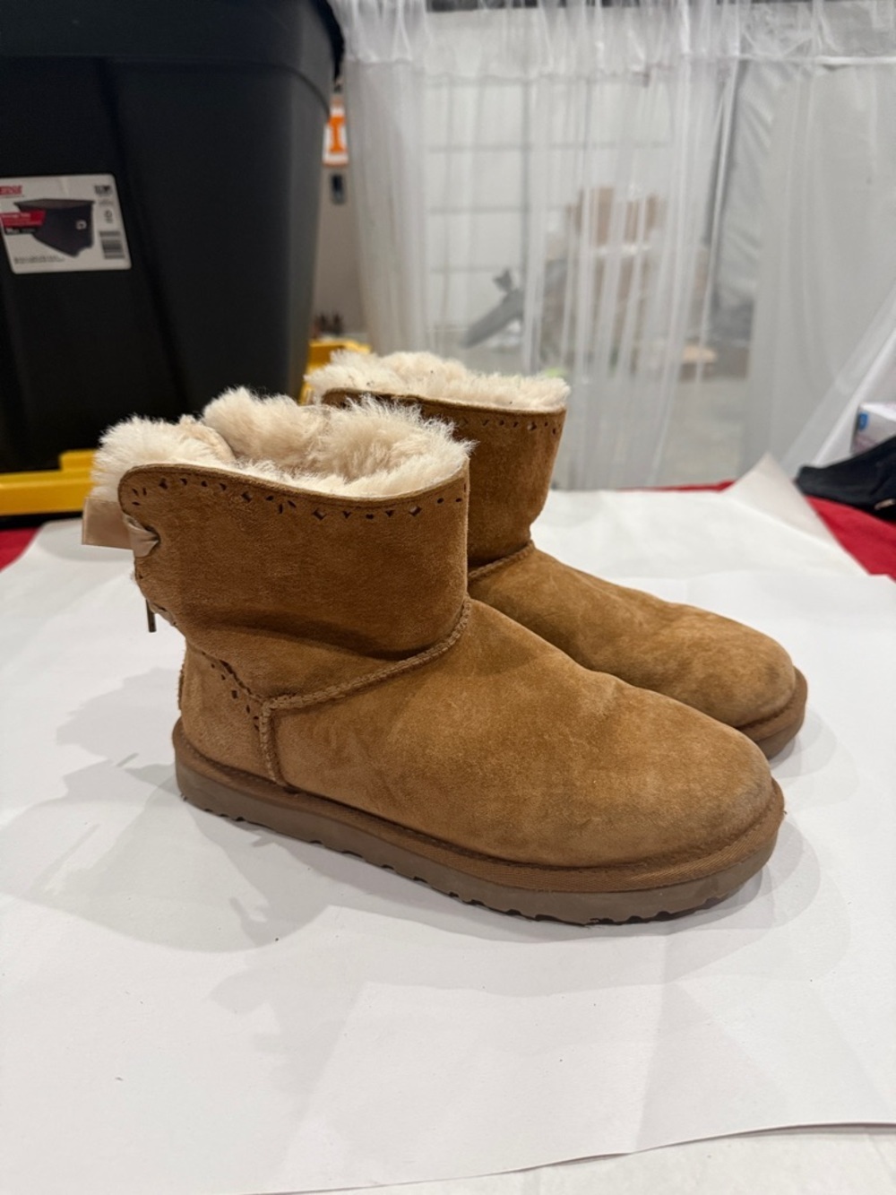 UGG Chestnut Short Shearling Suede Boots